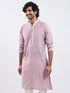 Men's Pink Silk Blend Kurta