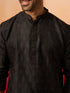 Vastramay Men Black Silk Fancy Jacquard Kurta