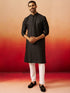 Men's Black Jacquard Kurta with Pyjama