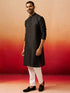 Men's Black Jacquard Kurta with Pyjama