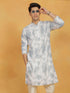 Men's Grey Cotton Blend Kurta