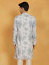 Men's Grey Cotton Blend Kurta
