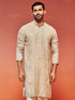 Men's Grey Silk Blend Kurta