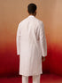 Vastramay Men White Cotton Wave Pattern Jacquard Kurta