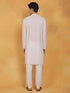 Men's Pink And White Cotton Kurta And Pyjama Set