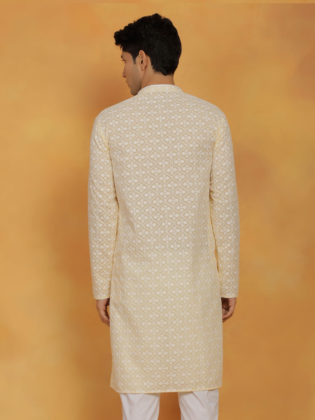 Men's Yellow Cotton Kurta
