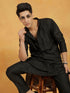 Men's Black Viscose Kurta