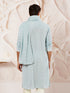 Men's Aqua Chikankari Silk Kurta with Silk Dupatta Set