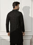 Men Black Rayon Sequin & Thread Embroidered Festive Kurta