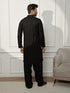 Men's Complete Black Chikankari Embroidered Kurta & Patiala