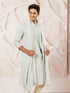 Men's Grey Chikankari Silk Kurta with Silk Dupatta Set