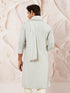 Men's Grey Chikankari Silk Kurta with Silk Dupatta Set