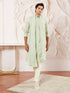 Men's Pista Green Rayon Kurta Pyjama And Dupatta Set