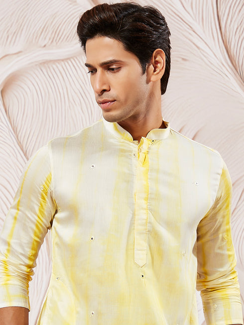 Men's Yellow Viscose Kurta