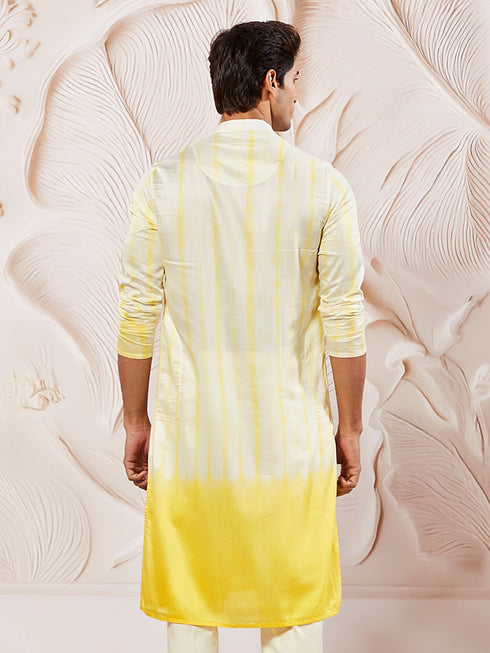 Men's Yellow Viscose Kurta