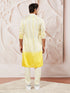 Men's Yellow Viscose Kurta Pyjama And Dupatta Set