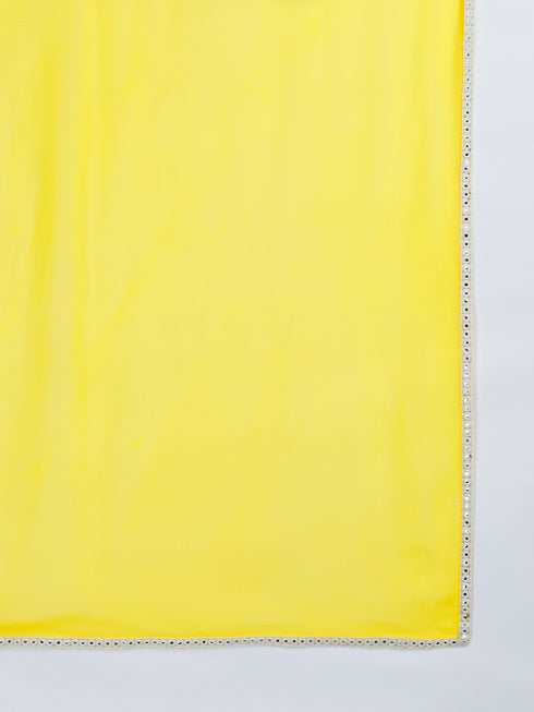 Men's Yellow Viscose Kurta Pyjama And Dupatta Set