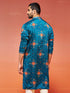 Men's Turquoise Chinon Kurta