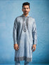 Men's Grey Silk Blend Kurta