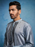 Men's Grey Silk Blend Kurta