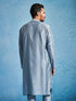 Men's Grey Silk Blend Kurta
