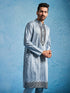 Men's Grey Silk Blend Kurta