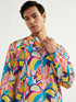 Men's Multicolour Crepe Kurta And Pyjama Set