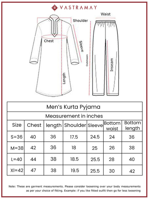 Men's Multicolour Crepe Kurta And Pyjama Set
