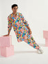 Men's Multicolour Crepe Kurta And Pyjama Set