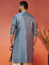 Men's Gray Silk Blend Kurta