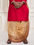 Men's Red Viscose Kurta And Dhoti Set