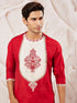Men's Red Viscose Kurta And Pyjama Set