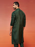 Men's Bottle Green Silk Blend Kurta
