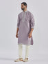 Men's Purple Silk Blend Kurta And Pyjama Set.