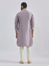Men's Purple Silk Blend Kurta And Pyjama Set.