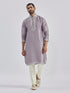 Men's Purple Silk Blend Kurta And Pyjama Set.