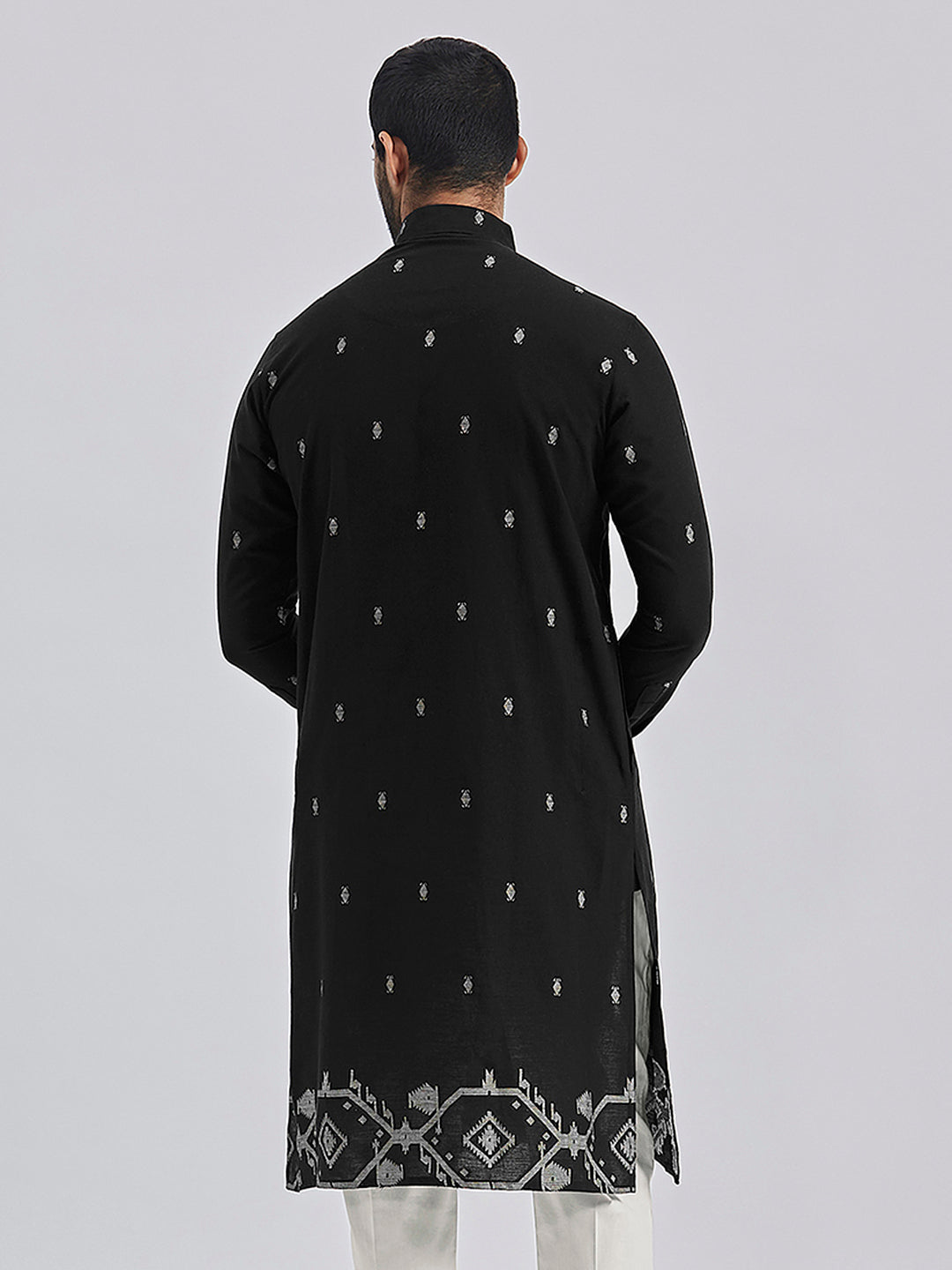 Men's Black Cotton Kurta