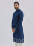 Men's Navy Blue Cotton Kurta