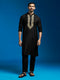 Men's Black Viscose Kurta And Pyjama Set