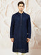 Men's Navy Blue Georgette Kurta
