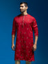 Men's Maroon Silk Blend Kurta