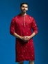 Men's Maroon Silk Blend Kurta