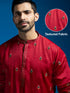 Men's Maroon Silk Blend Kurta And Pyjama Set