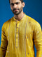Men's Mustard Tissue Silk Kurta