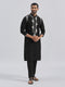 Men's Black Viscose Kurta And Pyjama Set