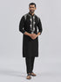 Men's Black Viscose Kurta And Pyjama Set