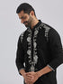 Men's Black Viscose Kurta And Pyjama Set