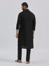 Men's Black Viscose Kurta And Pyjama Set