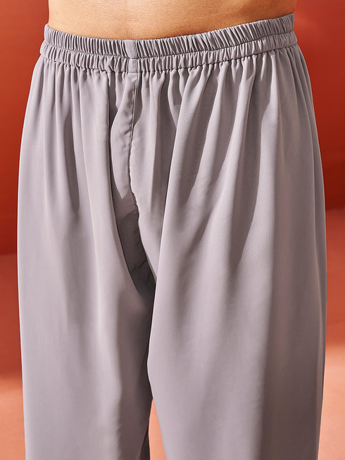 Men's Lavender Georgette Kurta And Patiala Set