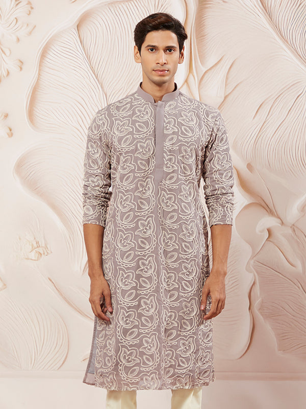 Men's Lavender Georgette Kurta